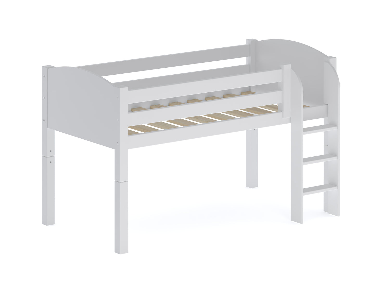 Midsleeper Cabin Bed with Slideaway Desk, Cupboard & Shelf